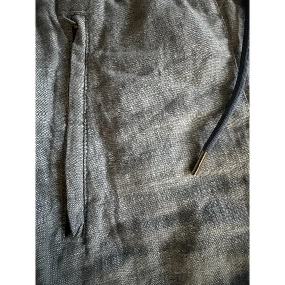 Athleta Cabo Linen Jogger Pants Gray Blue Size 2 Zip Pocket - Picture 10 of 10